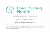Clear Spring Health Premier Rx 2020 Formulary (List of Covered … PDP Comprehe… · 1 Note to existing members: This formulary has changed since last year.Please review this document