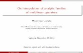 On interpolation of analytic families of multilinear operators · the classical single-operatorRiesz-Thorin interpolation theoremto a family {T z}of operators that depend analytically