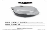 MINI WAFFLE MAKER Waffle plates Red Ready Light Handle Before Using For The First Time â€¢ Remove all