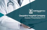 Cleopatra Hospital Companyresources.inktankir.com/clho/Cleopatra-IRP-4Q17-Final.pdfCleopatra Investor Presentation 4Q17 24 Operational hospitals across our platform 643 Patient beds