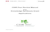 CIHR Peer Review Manual For Knowledge Synthesis Grant ...cihr-irsc.gc.ca/e/documents/peer_review_manual_krs_grants_en.pdf · SECTION II – Policies and Principles of Peer Review