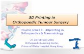 3D Printing in Orthopaedic Tumour Surgery · 3. Execution of 3D planning 4. 3D printing - Tumor Patient Specific Instruments (PSI) - 3D printed implants 5. Summary . 1. Wong KC, Kumta