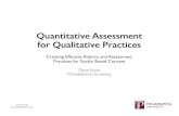 Quantitative Assessment for Qualitative Practices · Recognize a process for creating quantitative performance task assessment for aesthetic and creative practices • To correlate