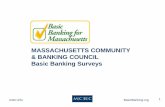 MASSACHUSETTS COMMUNITY & BANKING COUNCIL Basic Banking Surveys · 2012-12-06 · Online Surveys Program Participants: 41 . Bankers were invited to respond to survey . Banker survey