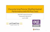 Characterizing PMA Performance with PG Plus Tests · Characterizing Polymer Modified Asphalt Performance with PG Plus Tests 2020 OAPC Asphalt Symposium Presented by: Mike Aurilio