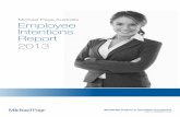 Michael Page Australia Employee Intentions Report 2013 · The scope of the report includes key employee insights into preferences for attraction and retention, salary expectations,