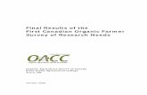 Final Results of the First Canadian Organic Farmer Survey ...Canadian Organic Farmer Survey of Research Needs – OACC 2008 1. Introduction The foundation for growth in the organic