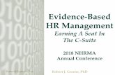 Evidence-Based HR Management - NHRMA Conference · Entry Level Journey Level Senior/Lead Current Staff 4 6 10 Current Demand 2 12 6 Current Gaps -2 6 -4 Demand: 1 year out 3 (+1)