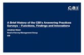 A Brief History of the CBI’s Answering Practices Surveys ... · Brief history [i] •Answering practices surveys carried out on a periodic basis •Qualitative and postal •Significantly