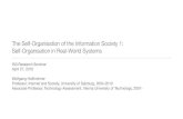 The Self-Organisation of the Information Society 1: Self ... · The Self-Organisation of the Information Society 1: Self-Organisation in Real-World Systems IN3 Research Seminar April