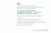 Constitutional implications of the Cabinet Manual · 2015-03-06 · London: The Stationery Office Limited £15.50 House of Commons Political and Constitutional ... we do not attempt