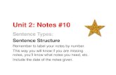 Unit 2: Notes #10 - Weebly...Unit 2: Notes #10 Sentence Types: Sentence Structure Remember to label your notes by number. This way you will know if you are missing notes, you’ll