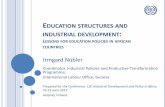 EDUCATION STRUCTURES AND INDUSTRIAL DEVELOPMENT · INDUSTRIAL DEVELOPMENT: LESSONS FOR EDUCATION POLICIES IN AFRICAN COUNTRIES Irmgard Nübler Coordinator, Industrial Policies and