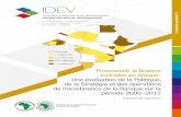 Promouvoir la finance inclusive en Afrique : Une ...idev.afdb.org/sites/default/files/documents/files... · Ndoumbe Lobe, Stefan Nalletamby, Mohamed Youssouf, Massamba Diene, Mohamed