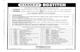 1 STANLEY - Ideal Stitcher · STANLEY BSA1188SREVA 9/90 BOSTITCH Stanley Fastening Systems East Greenwich, Rl 02818 U.S.A. Litho in U.S.A. NOTE: THIS INSTRUCTION BOOK IS TO BE USED
