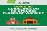 GUIDELINES ON REOPENING OF PLACES OF WORSHIP · 2020-06-13 · places of worship. For Muslims, encourage them to perform ablution (wudu) at home. Clearly separate and mark areas in