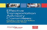 Effective Transportation Advisory Committees · maintaining an effective advisory committee for any transit agency, ESPA distributed a request for information and sample advisory