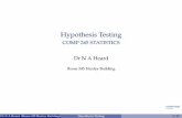 Hypothesis Testing - COMP 245 STATISTICS · Dr N A Heard (Room 545 Huxley Building) Hypothesis Testing 4 / 47. p-Values For each possible signiﬁcance level a 2(0,1), a hypothesis