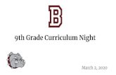 9th Grade Curriculum Night - Knox County Schools€¦ · 9th Grade Curriculum Night. Which credits count toward graduation requirements? 4 English credits 4 Math credits 3 Science