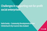 Challenges in supporting not-for-profit social enterprises · Formerly the Not-for-profit Social Enterprise Network • Meets four times per year • Variety of NFP social enterprise