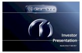 Presentazione Cembre 091017 ENG Cembre 091017...•entered a market, worth of Euro 25 million considering only Italy •improved the production structure Development and production,