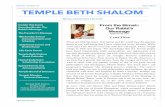 Volume 16 Issue 8 April 2020 TEMPLE BETH SHALOM · Man has a soul, …his unconscious national soul. This unconscious soul in the individual Jew is a mirror image of the collective
