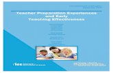 Teacher Preparation Experiences and Early Teaching Effectiveness · 2019-09-24 · Teacher Preparation Experiences and Early Teaching Effectiveness U.S. Department of Education .