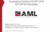 Expectativas Auditoría PLD/FT 2018 SOFOM No Reguladas - AML.pdf · Cliente o Usuario, ejecutar sistemas de alertas, entre otras. VII. Evaluación del Conocimiento de los Empleados