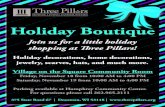 Holiday decorations, home decorations, jewelry, scarves ... · Holiday decorations, home decorations, jewelry, scarves, hats, and much more. Holiday Boutique Join us for a little