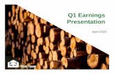 Q1 Earnings Presentation Earnings...Improved pricing and lower fibre costs in lumber segment. Q1 Consolidated Adjusted EBITDA Reconciliation 6 Improved pricing and fibre costs $ millions.
