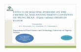 EFFECT OF MALTING PERIODS ON THE CHEMICAL AND … · EFFECT OF MALTING PERIODS ON THE CHEMICAL AND ANTINUTRIENT CONTENTS OF MUNG BEAN (Vigna radiata) ORARUDI FLOUR Presented by E.U.