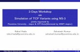 2-Days Workshop on Simulation of TCP Variants using NS-3 · 2016-05-03 · 2-Days Workshop on Simulation of TCP Variants using NS-3 jointly organized by Poornima University , Jaipur