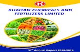 KHAITAN CHEMICALS AND FERTILIZERS LIMITEDkhaitanchemfert.com/wp-content/uploads/2019/06/Annual-Report-20… · KHAITAN CHEMICALS AND FERTILIZERS LIMITED NOTICE is hereby given that