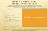 BACKER ROD EAR TAPING (THE FULL TAPING METHOD) Rod Ear Taping (full taping m… · Quality cloth tape I use Coach brand sports tape Scissors Backer Rod (1/2” window caulking foam)