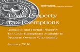 Texas Property Tax Exemptions - Midland CAD€¦ · stead exemption unless the address on the identification pro-vided corresponds to the address of the property for which the exemption