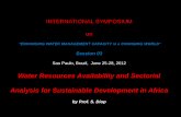 Water Resources Availability and Sectorial Analysis for ...abc.org.br/IMG/pdf/doc-2714.pdf · Africa is the world’s second-driest continent With 15 per cent of the global population,