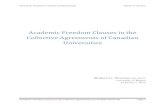 Academic Freedom Clauses in the Collective Agreements of ... Academic Freedom Thomas.pdf · Freedom provisions protect faculty members from the fall out of pushing the boundaries