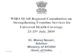 WHO SEAR Regional Consultation on Strengthening Frontline ...extranet.searo.who.int/meetings/UHC2019/Shared... · Traditional Medicine in Public Health – Service sector Recognition: