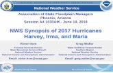 NWS Synopsis of 2017 Hurricanes Harvey, Irma, and Maria … · 3 Objectives Hurricane Harvey, Irma, and Maria • Genesis, Development, and Formation • NOAA NWS Products and Services