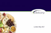 London May 2017 - Bidcorp Group · London May 2017. Bidcorp Capital Markets Day ... Supply Chain improvement Processing / Manufacturing Lions Rugby Tour 38% 28% 21% 13% Frozen Ambient