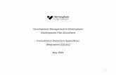 Development Management in Birmingham Development Plan ... · (Regulation 22)(1)(c) May 2020 . 2 Contents Page 1. Development Management DPD Document - Summary of Comments and Council