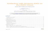 JFrog Artifactory with Amazon EKS on the AWS Cloud...This Quick Start is for administrators who want the flexibility, scale, and availability of AWS through products such as virtual