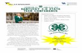 The 4-H SPOTLIGHT · PAGE TWO SPOTLIGHT ur 4-s Greetings Kentucky 4-H! I have been proud to serve Kentucky 4-H as your Vice President in 2016-2017. Through everyone's support I've