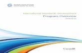 International Standards Development Program Overview · International Standards Development Program Overview 6 1 Introduction This document provides a program overview (POV) of the