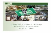 Vermont’s CDBG Disaster Recovery Action Plan July 20, 2012 · declared major disasters under Title IV of the Stafford Disaster Relief and Emergency Assistance Act (42 U.S.C. 5121