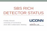 SBS RICH DETECTOR STATUShallaweb.jlab.org/12GeV/SuperBigBite/meetings/col...RICH Status, Challenges and Near-Term Plans, I •PMT testing at UConn will (mostly) conclude by the end