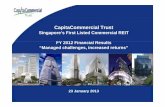 CCT FY 2012 Results Presentation Draft 23 Jan 13 · 2012 Performance Highlights: Continuing growth ... CapitaCommercial Trust Presentation *January 2013* the 4Q 2012 and 2H 2012 DPUs