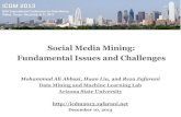 Social Media Mining: Fundamental Issues and Challenges · Social Media Mining Measures andICDM 2013 TutorialMetrics 33 •Everyone can be a media outlet or producer •Disappearing