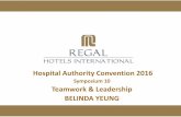 Hospital Authority Convention 2016€¦ · Teamwork & Leadership Briefly About Myself Member, Hong Kong Tourism Board Member, Chief Executive Election Committee Member, Political