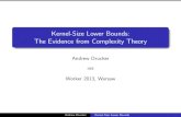 Kernel-Size Lower Bounds: The Evidence from …people.csail.mit.edu/andyd/Kernel_LBs_2.pdfAndrew Drucker Kernel-Size Lower Bounds Summary Fortnow-Santhanam technique applies to randomized